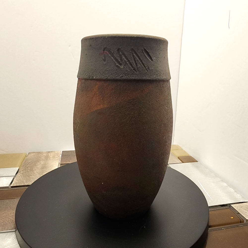 Raku, Studio Pottery  Cup,vase,vessel Antique Earth Tone